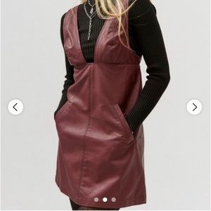 NWT Red Leather Red Urban Outiftters Mini Dress size xs